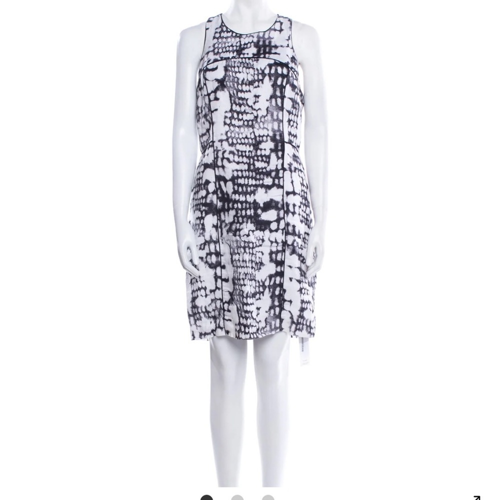 Cynthia Rowley 6 linen Black and White Sleeveless Dress